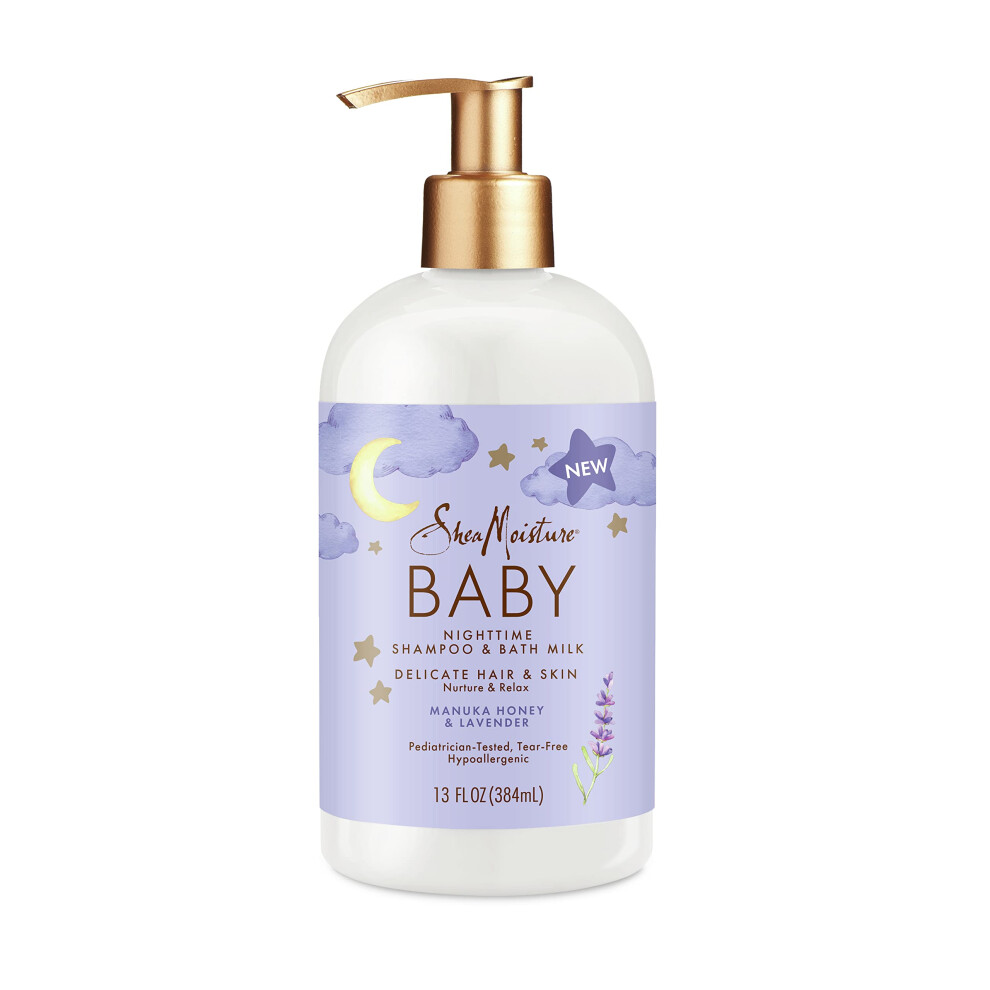 Shampoing Et Lait De Bain Pour BéBé Sheamoisture Au Miel De Manuka Et à La Lavande Pour Cheveux Et Peau DéLicats, RéGime De Soins De Nuit Pour La-image