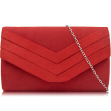 Milisente Clutch-Geldbrse fr Damen, Wildleder-Umschlag-Abendgeldbrsen, Umhngetasche, Schulter-Clutch (rot)