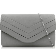 Milisente Γυναικεία Τσάντα Clutch, Σουέντ Φάκελος Βραδινές Τσάντες Crossbody (Γκρι)
