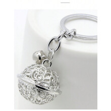 1 silver alloy bell shaped keychain, hollowed out design, is an ideal Valentine's Day gift for girls to hang on their backpacks