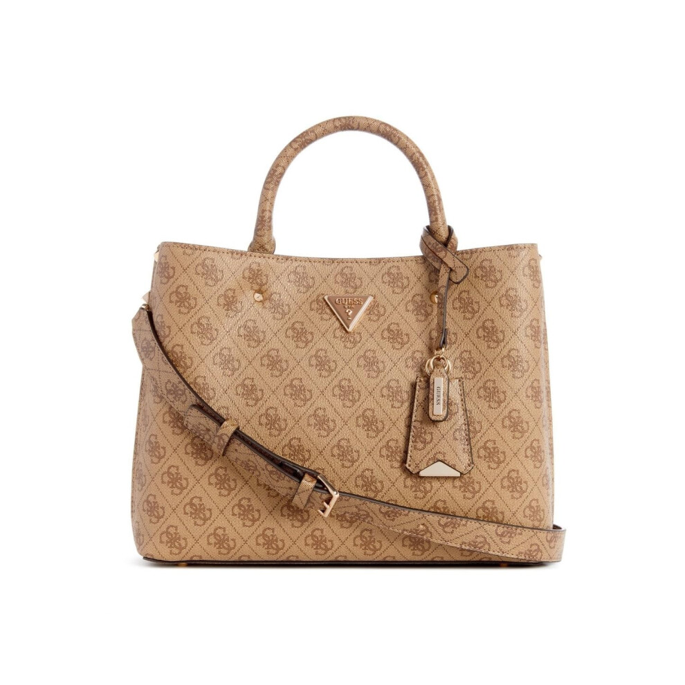 GUESS Meridian Girlfriend Satchel Latte Logo