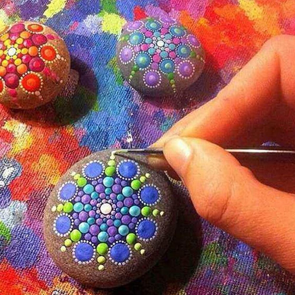 12 Pieces Of Reusable Diy Polyester Film Mandala Dot Painting Template Craft Tools