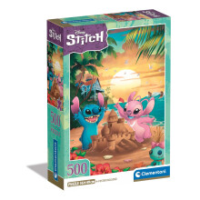 Clementoni Disney Stitch Puzzle - 500 brikker - Voksen puslespilsplakat inkluderet Disney puslespil sjov for voksne lavet i Italien 35547
