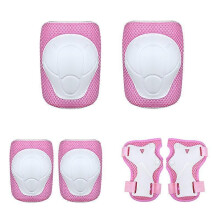 (Pink, One size) Kids Knee Pads Children Knee Pad Set Knee Pads 6 In 1 Kids Knee Pads Kit Adjustable Elbow Pads Multi-color Optional