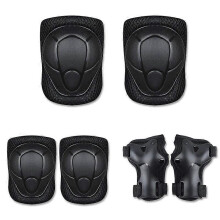 (Black, One size) Kids Knee Pads Children Knee Pad Set Knee Pads 6 In 1 Kids Knee Pads Kit Adjustable Elbow Pads Multi-color Optional