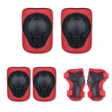 (Red, One size) Kids Knee Pads Children Knee Pad Set Knee Pads 6 In 1 Kids Knee Pads Kit Adjustable Elbow Pads Multi-color Optional