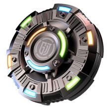 (Gray, One size) Haptic Coin Slider Fidget Spinner For Adults Luminous Autism Sensory Toy Alloy Relief Stress Fingertip Gyroscope Toy With Purple Light