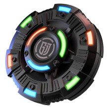 (Black, One size) Haptic Coin Slider Fidget Spinner For Adults Luminous Autism Sensory Toy Alloy Relief Stress Fingertip Gyroscope Toy With Purple Light