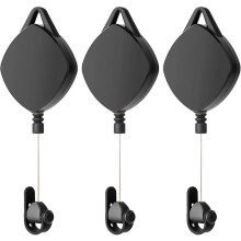 (As show, One size) Vr Helmet Cable Hook Pull Hook 3 Sets (black) Vr Cable Management,ceiling Roller System,headset Accessories Fixed Retractable Quiet