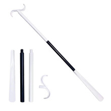 (white black, One size) Dressing Rod Stick Dressing Aid Rod With Shoe Horn With Sock Removal Tool Extend Multi-color Optional