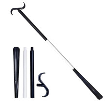 (black white, One size) Dressing Rod Stick Dressing Aid Rod With Shoe Horn With Sock Removal Tool Extend Multi-color Optional