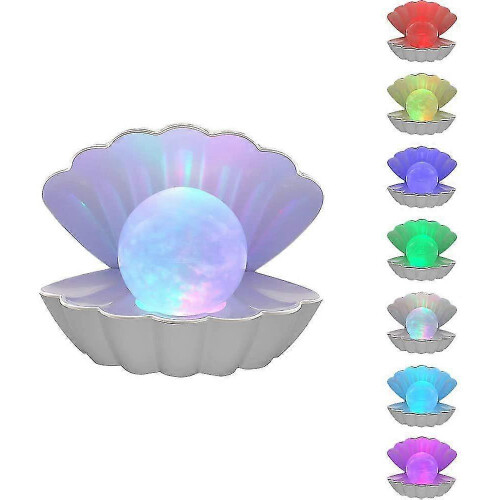 (As show, One size) Shell Light Night Light Lamp Multi-color Clamshell Light