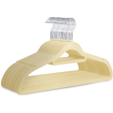 KEPLIN Velvet Hangers 20 Pack Non-Slip Clothes Hangers with Tie Bar & 360° Hook, Cream
