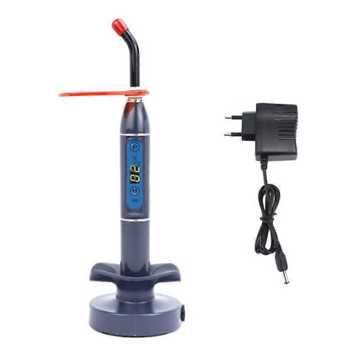 (Black, One size) Dental Wireless Led Curing Light Blue Cordless Cure Light Lamp Curing Machine Adjustable Working Time Eu Plug Multi-color Optional