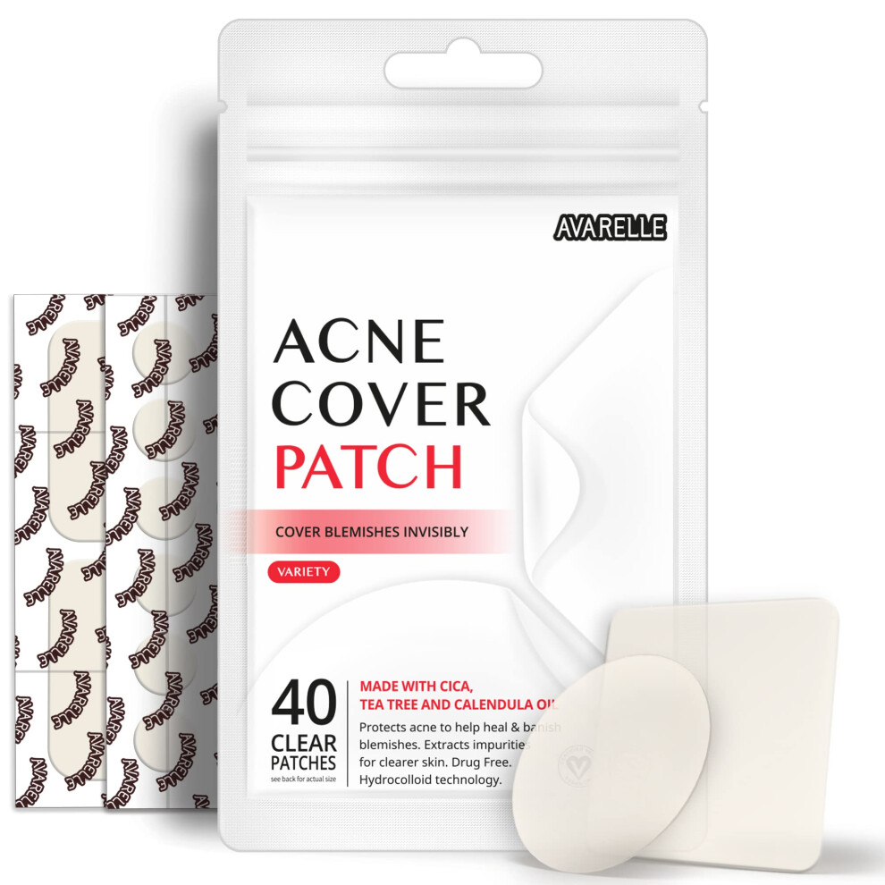 Avarelle Acne Pimple Patch (40 Count) Absorbing Hydrocolloid Spot Trea