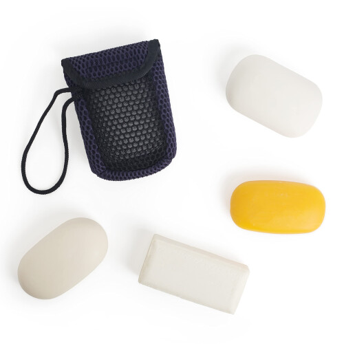 MainBasics Sacca Esfoliante per Sapone - Scrubber Corpo Doppio Lato, Blu 2