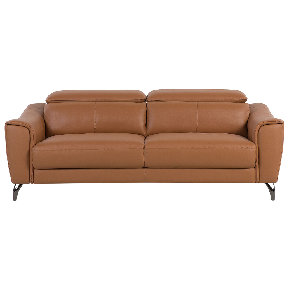 Sofa NARWIK Leather Golden Brown 3 Seater
