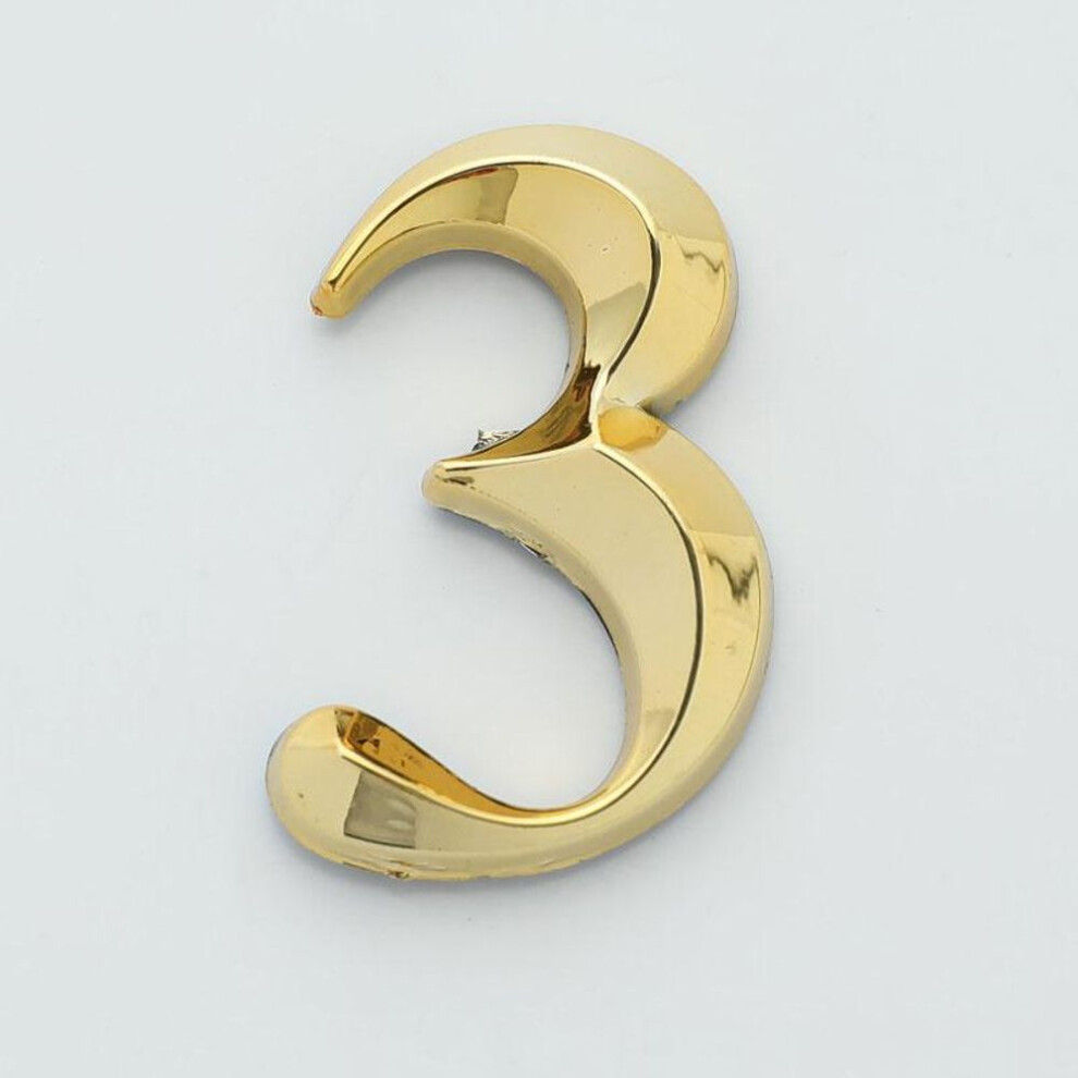 (3) 1Pc Height 5Cm Golden Home Sticker Address Door Label Gold Modern House Number