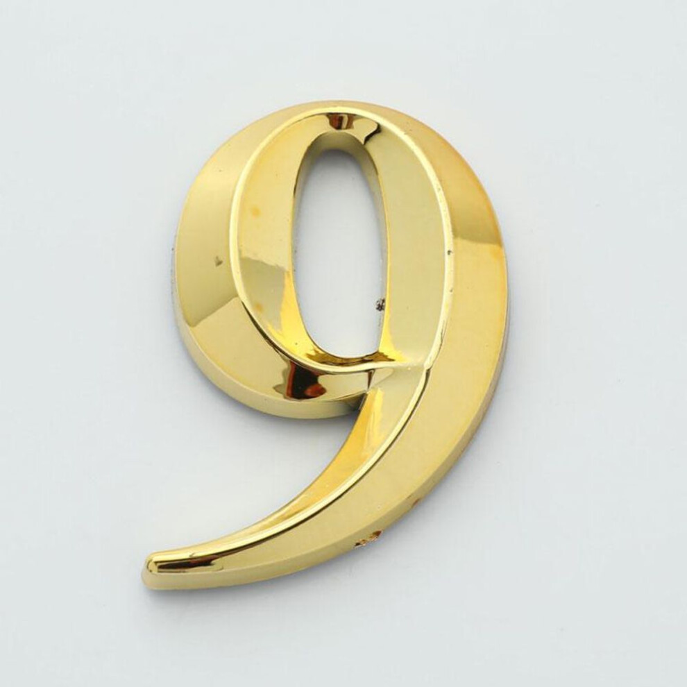 (9) 1Pc Height 5Cm Golden Home Sticker Address Door Label Gold Modern House Number
