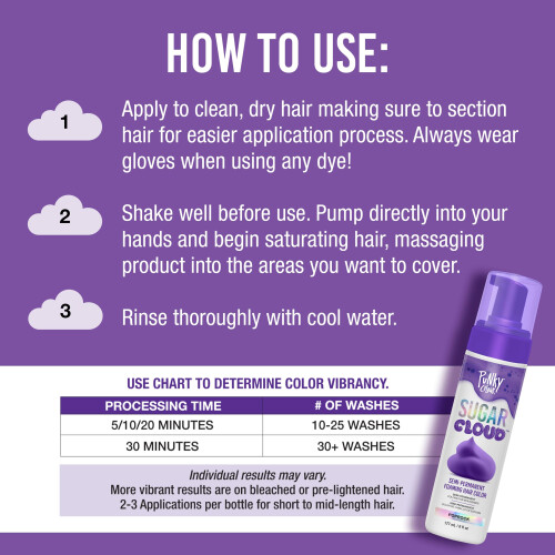Ty Punky Sugar Cloud, Ημι-Μόνιμο Χρώμα Μαλλιών, Poprock, 6 fl oz. 2