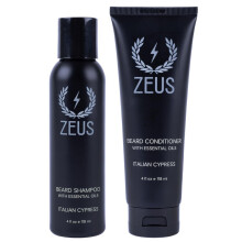 ZEUS Italian Cypress Beard Shampoo Wash & Beard Conditioner Set mit therischen len fr Mnner (hergestellt in den USA)
