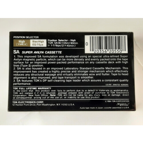 TDK SA 90 λεπτών Super High Resolution Type II Κασέτα ήχου 2