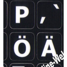 German Large Lettering Upper CASE Black Background Keyboard Sticker for Computers Keyboards