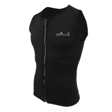(S, One size) Mens Wetsuit 2mm Black Neoprene Wetsuit Vest Front Zipper Top For Diving Surfing Multiple Sizes Available