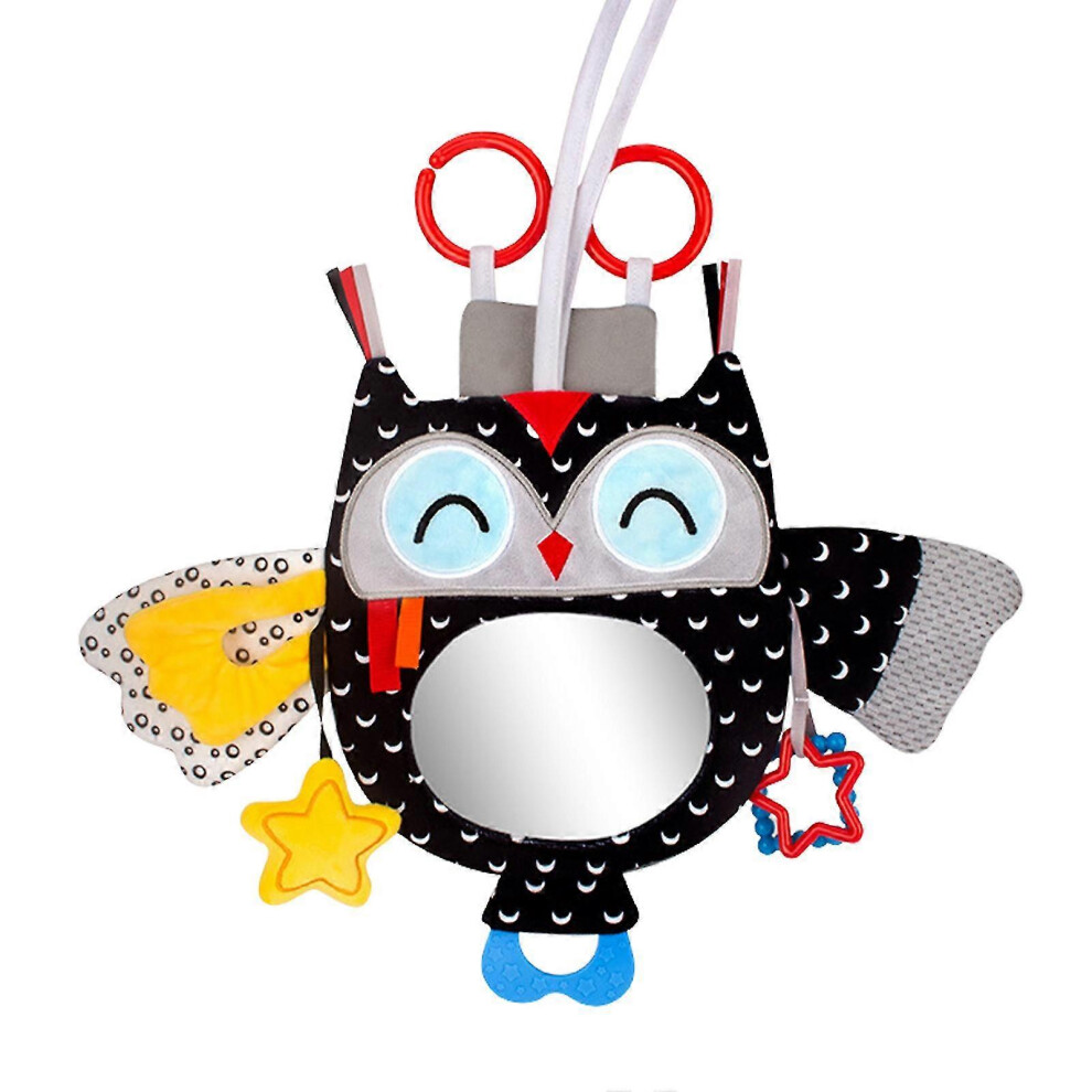(Owl, One Size) Baby Mirror Toys Baby Toy For Tummy Time Baby Car Mirror Monitor Infant Child In Rear Facing Car Seat, Developmental Baby Toy Newborn Hiigyl