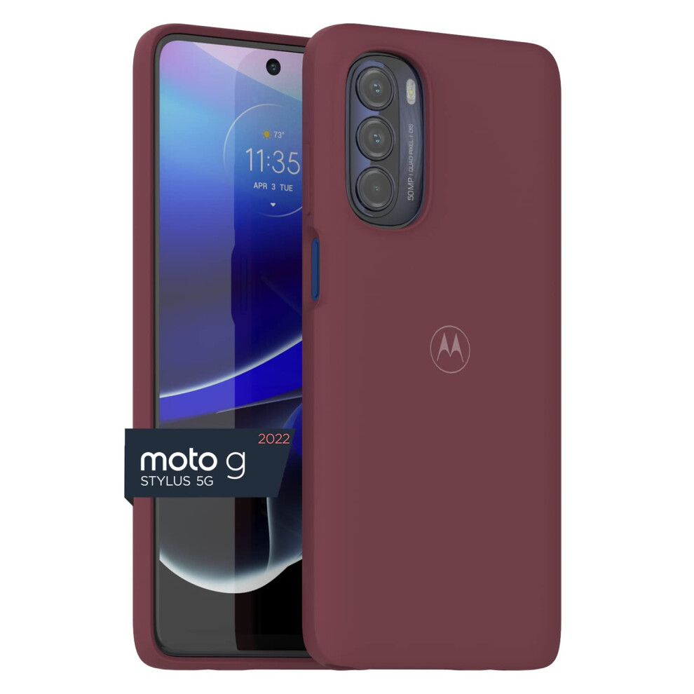Coque De Protection Rouge Marsala Pour Motorola Moto G Stylus 5G 2022 - Protection D'appareil Photo Absorbant Les Chocs Et Fine-image