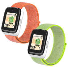 Newjourney 2 Pack Nylon Bands til Syncup Watch Band Breathable Hook & Loop Bands Udskiftning Kompatible med T-Mobile Syncup Kids Watch for Boy Gi