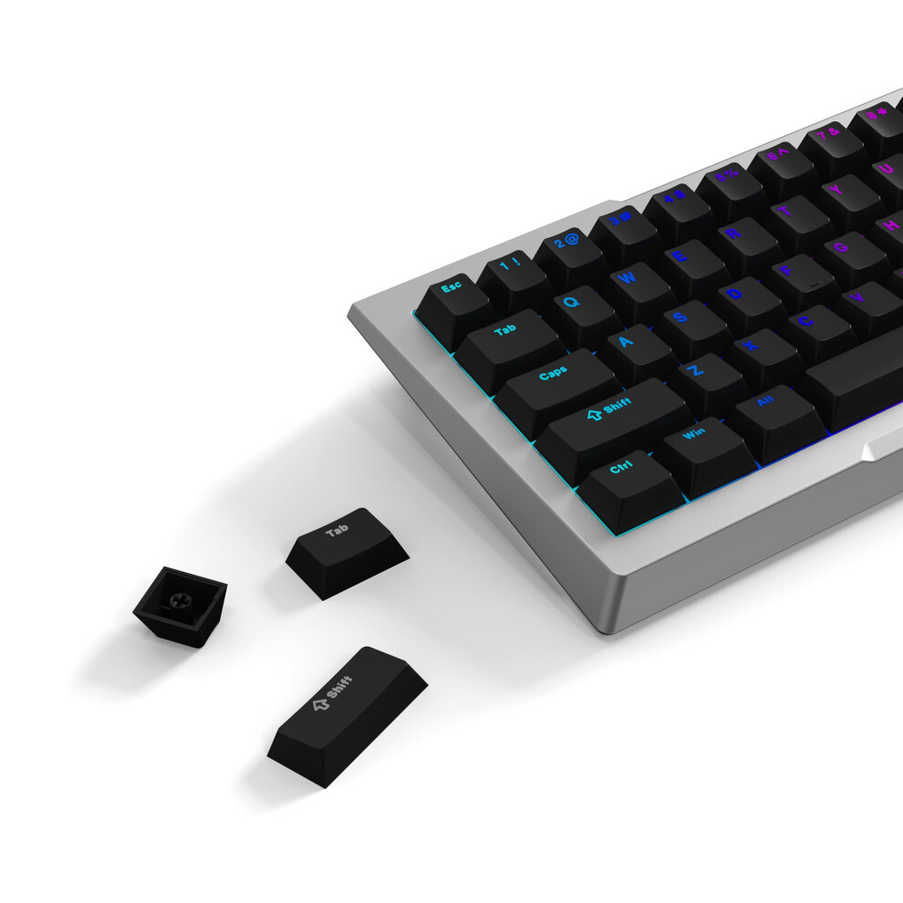 Pwnage Full Pbt Keycap Set - Double Shot Pbt Shine Through Full Keyboard Keycaps (Black) Black 850031708310