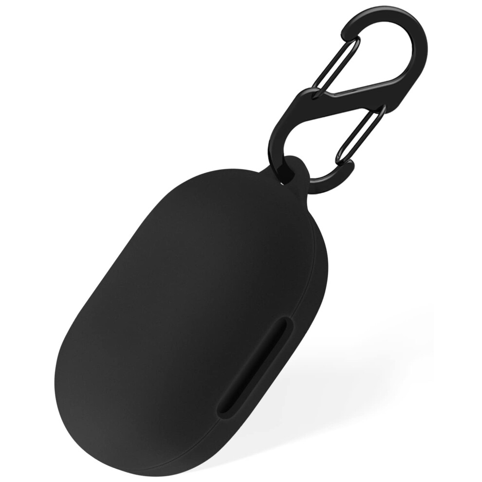 Geiomoo Silicone Case Compatible With Anker Soundcore Space A40 Protective Cover With Carabiner (Black) Black 783053804831