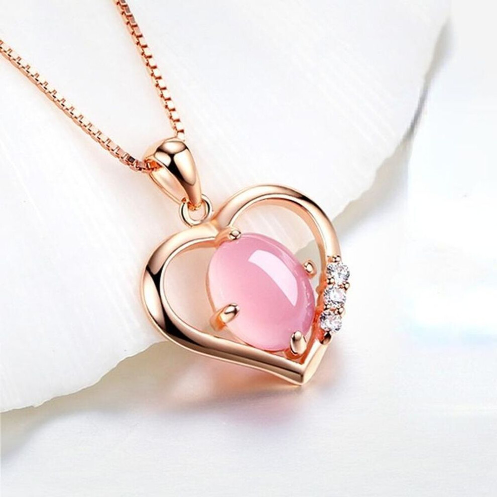 (rose gold) Sace Gems Copper Alloy Women Necklace Pendant  Zircon Fashion Christmas Gift