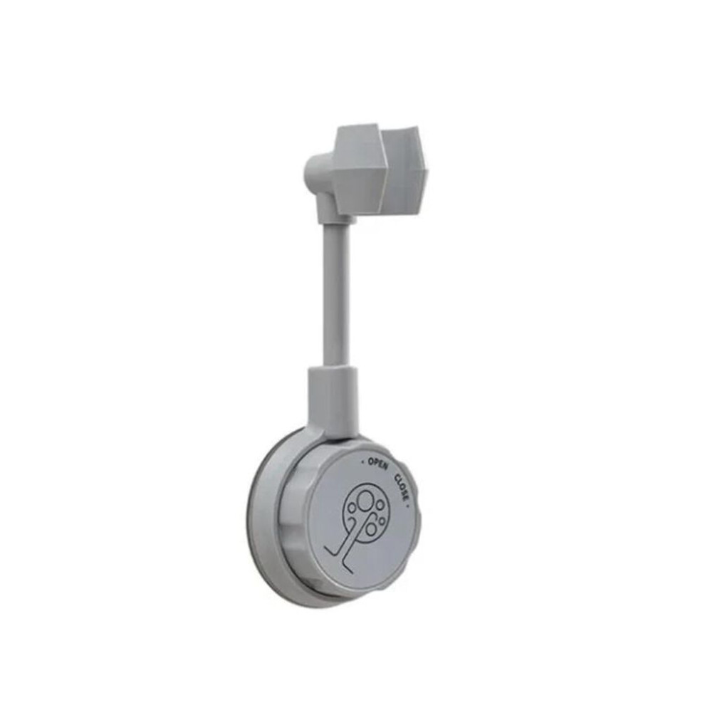(grey) Shower Head Holder Flexible Shower Head Holder Adjustable Suction Cup Shower Head Wall Mount Holder For Hand Held Shower Head