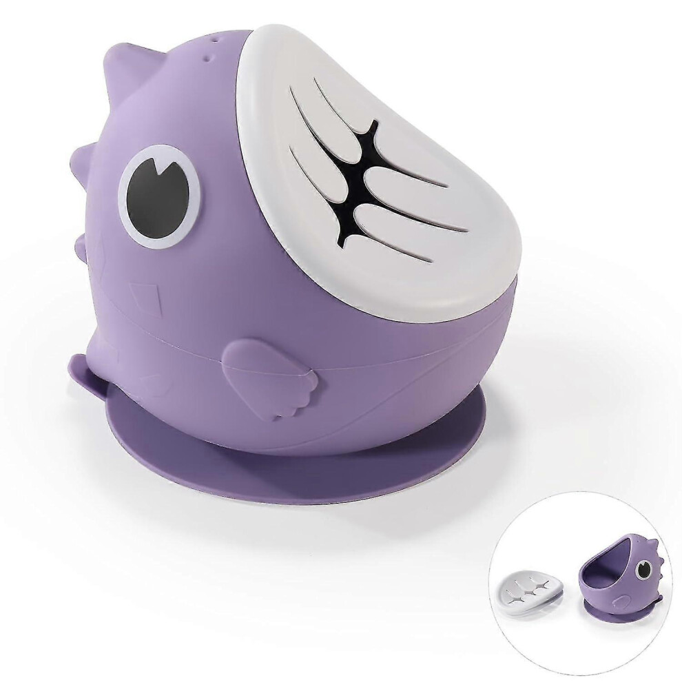 (Purple) Silicone Snack Cup For Toddlers, Dino Baby Snack Bowl, Spill Proof Food Container For Toddler And Baby, Bpa Free & Dishwasher Safe Purple