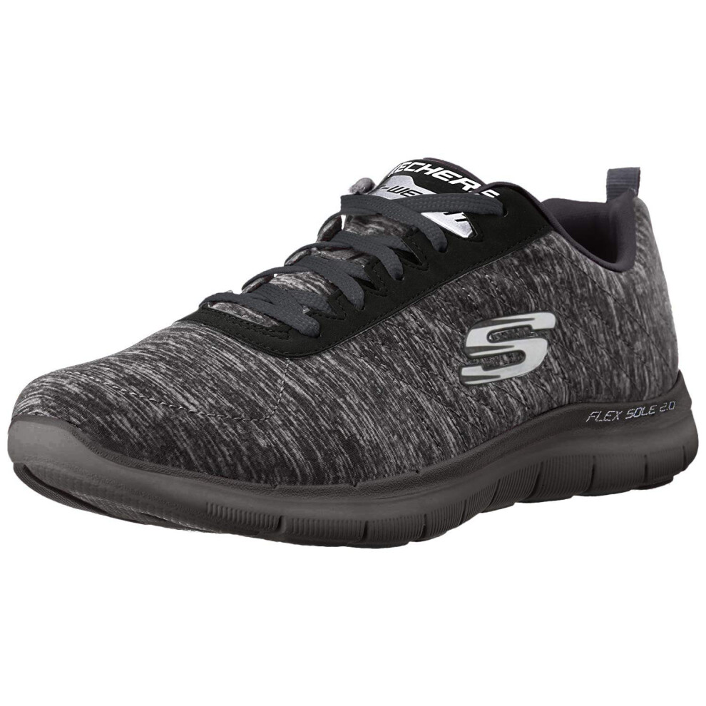 Skechers Women's Flex Appeal 2.0 Black/Charcoal Sneaker 7 W US