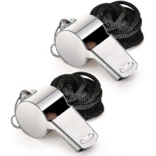 2pcs Whistle, Stainless Steel Super Loud Sports Whistle with Lanyard