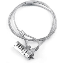 Laptop Combination Security Lock Cable, Laptop Lock Cable Chain Theft Deterrent 4 Digit Password for Notebook Pc