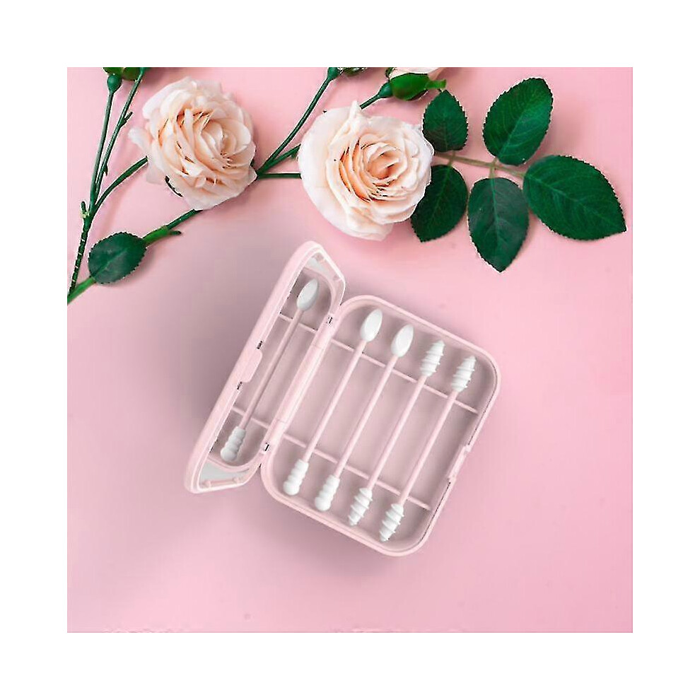 (04 4pcs) 4/2pcs With Box Cotton Swab Reusable  Ear Cleaning Sticks Makeup Applicator Remover