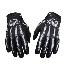(White496) Skull Rose Motocross Bicycle Gloves Mtb Off-road Mountain Bike Guantes Motorcycle Hard Shell Gloves Outdoor Sport Cycling Glove - Refurbished