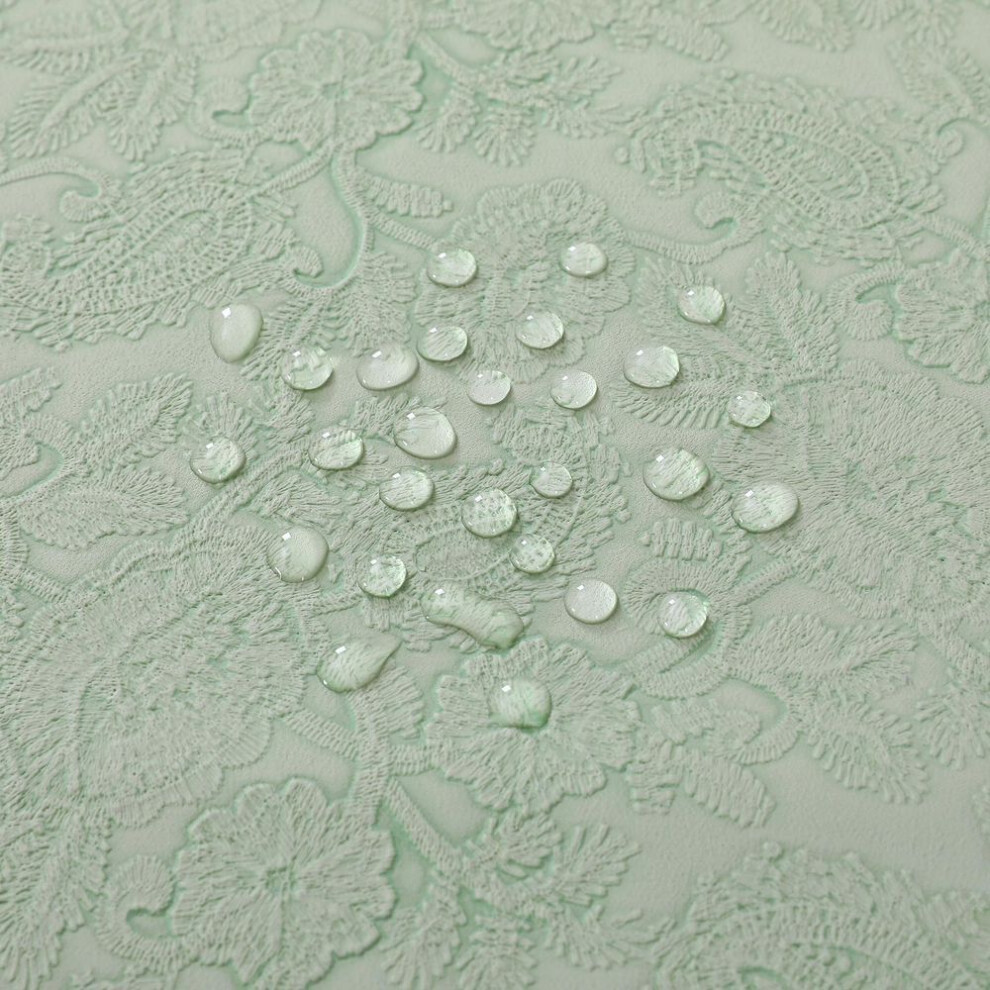 (green, 110*160) Pu Leather Waterproof And Oil-proof Tablecloth Embossed Tablecloth Thickened Cloth Heat-insulating Light Luxury High-end Tablecloth