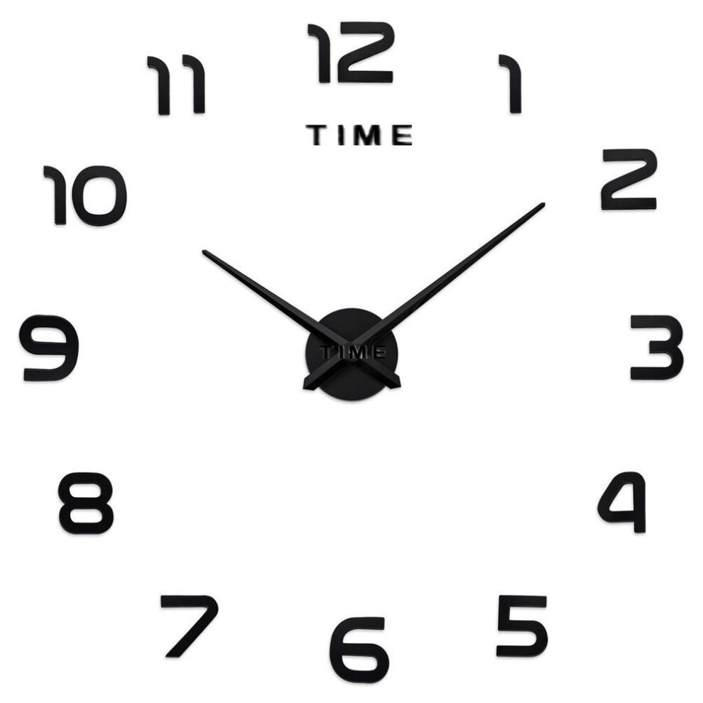 (black) Wall Clock Modern Super Large Size Metal Analog Indoor Clock Diy Frameless Clock For Living Room Cafe Decor