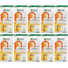 10 X Garnier Skin Active Vitamin C + Pineapple Extract Ampoule Face Sheet Mask 15g