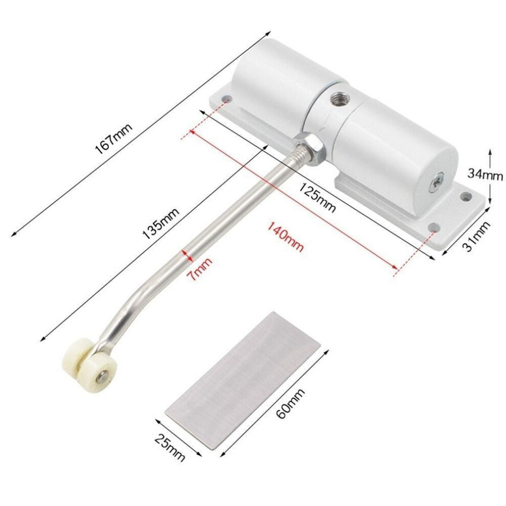 (white) Silent Door Gate Closer Spring Heavy Duty Rebound Door Closer New Automatic Door Closer  Household