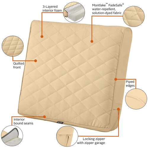 Classic Accessories Montlake FadeSafe Almofada de Jardim Resistente à Água 25 x 22 x 4 Polegadas 2