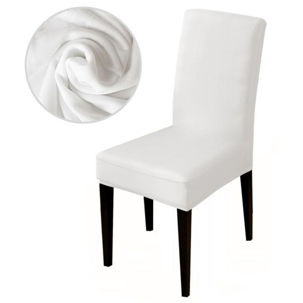 (white, Universal Size) 28 Colors For Choice Universal Size Chair Cover Cheap Big Elasticity Seat Protector Seat Case Chair Covers For Hotel Living Room