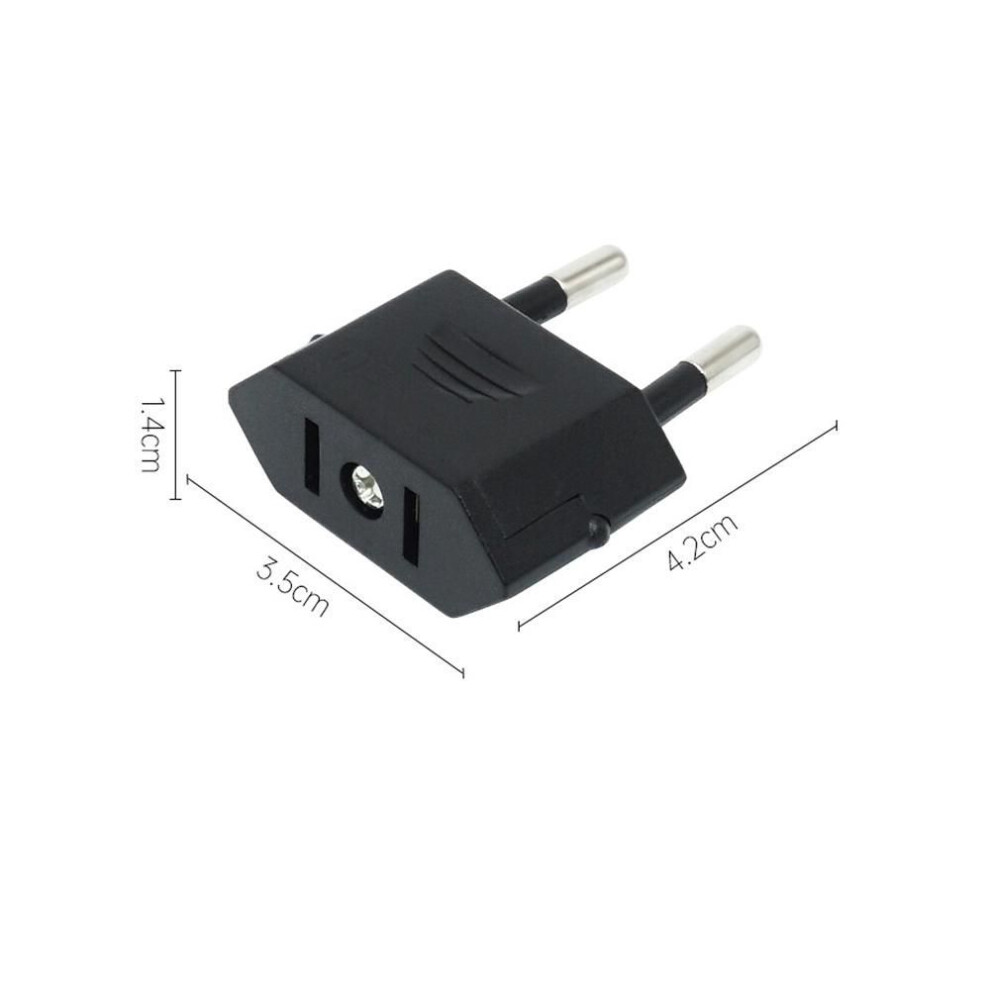 (black) Travel Charger Wall Ac Power Plug Adapter Converter Us Usa To Eu Europe