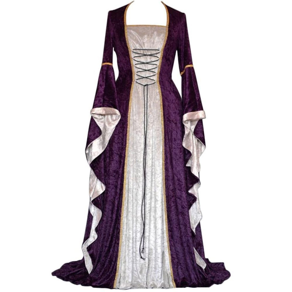 (purple, S) Women&apos;s Vintage   Floor Length  Gothic Cosplay Dress