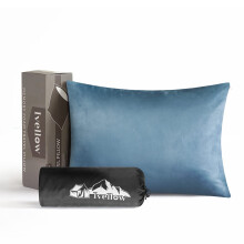 Ivellow Memory Foam Resefilt Kudde Komprimerbar Campingkudde för Sömn Stötdämpande Kudde